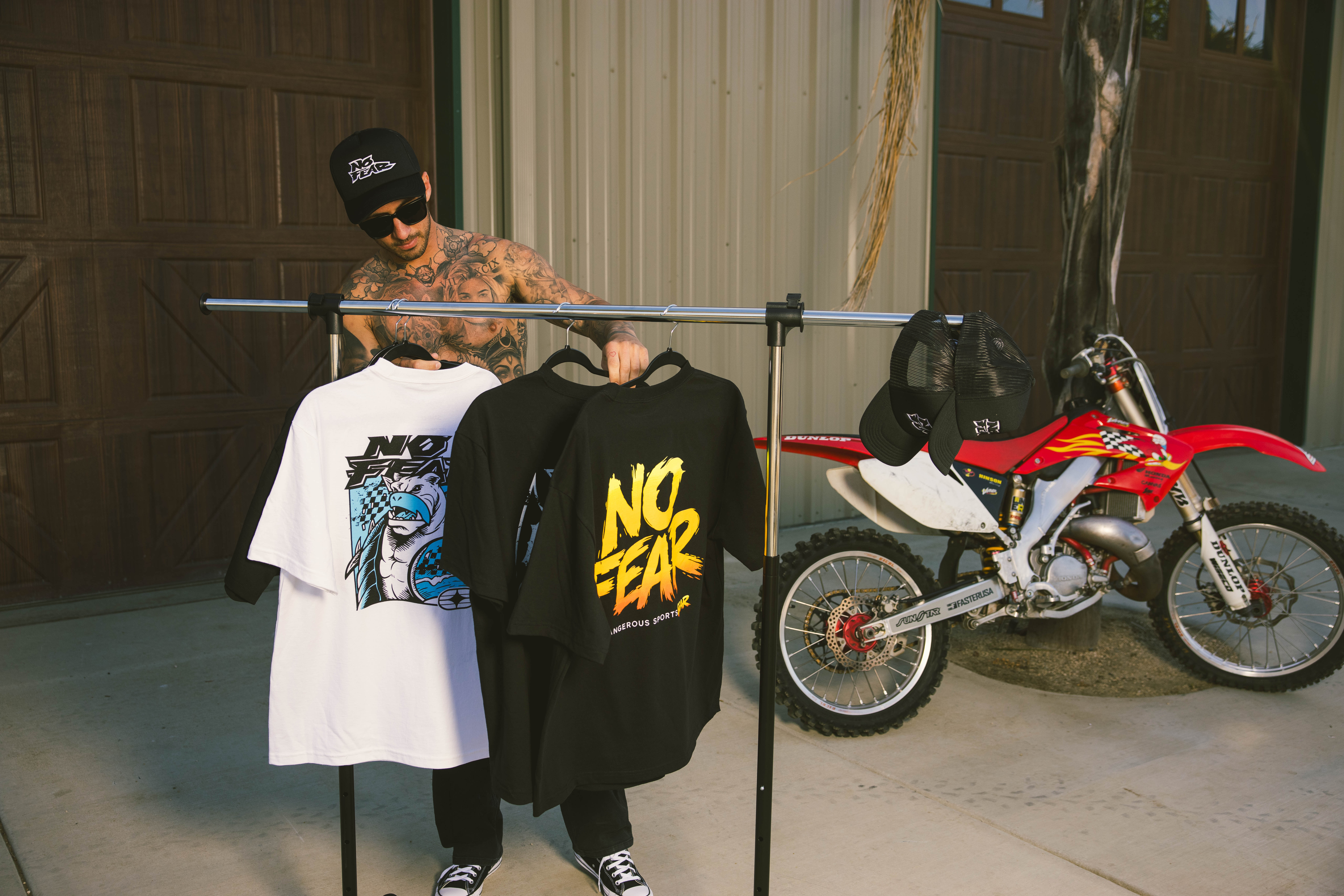 No Fear lifestyle — apparel rack