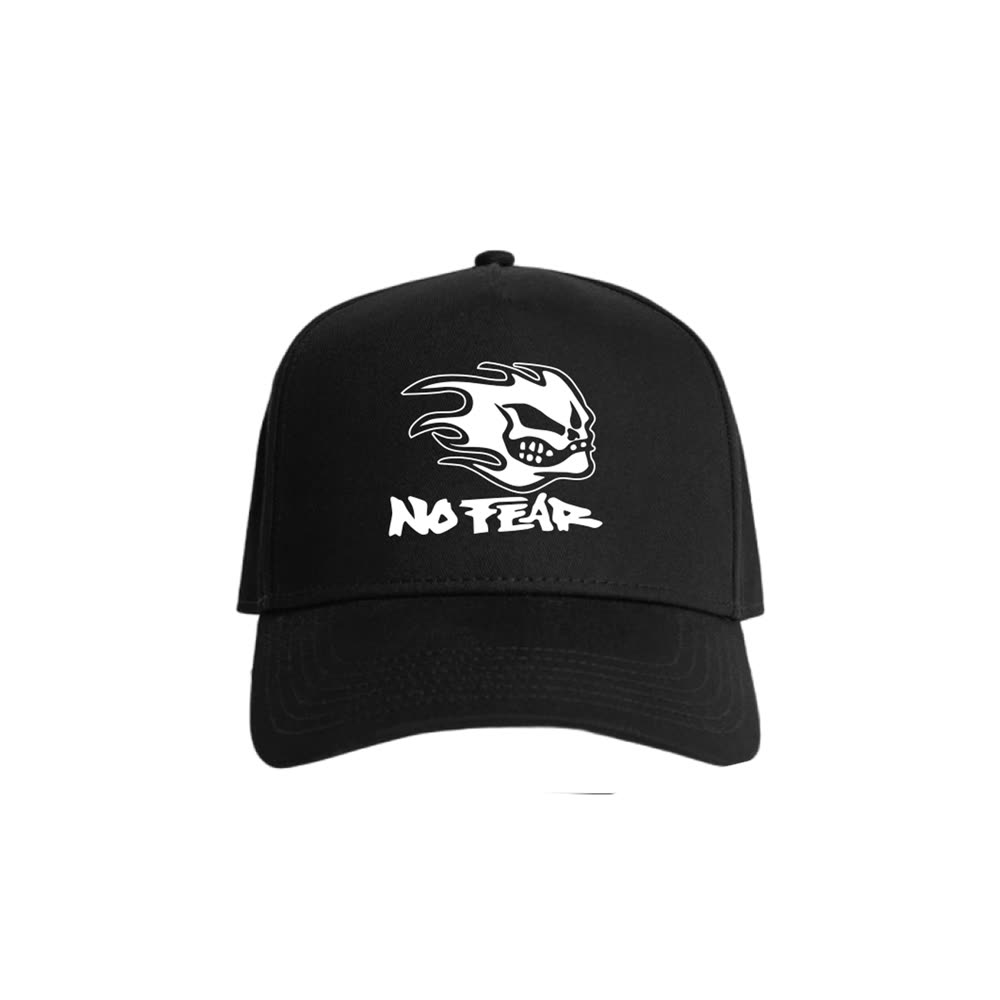 No Fear Flaming Skull Snapback Black